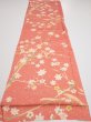 Photo5: 3M02z60  Japanese Kimono Silk  FABRIC Plum branch Coral pink 48.0x14.4 (5)