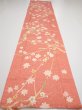 Photo5: 3M03z90  Japanese Kimono Silk  FABRIC Plum branch Coral pink 65.0x14.4 (5)