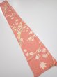 Photo5: 3M08z40  Japanese Kimono Silk  FABRIC Plum branch Coral pink 59.8x7.5 (5)