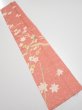 Photo1: 3M10z30  Japanese Kimono Silk  FABRIC Plum branch Coral pink 36.2x6.7 (1)