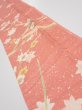 Photo2: 3M10z30  Japanese Kimono Silk  FABRIC Plum branch Coral pink 36.2x6.7 (2)