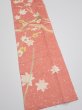 Photo3: 3M10z30  Japanese Kimono Silk  FABRIC Plum branch Coral pink 36.2x6.7 (3)
