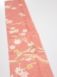 Photo4: 3M10z30  Japanese Kimono Silk  FABRIC Plum branch Coral pink 36.2x6.7 (4)