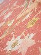 Photo5: 3M10z30  Japanese Kimono Silk  FABRIC Plum branch Coral pink 36.2x6.7 (5)