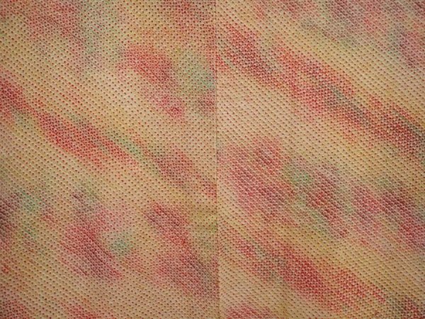 Photo4: 6716T01z460 Vintage Japanese Kimono Silk SHIBORI HAORI  Light orange (4)