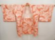 Photo5: 6716T02z560 Vintage Japanese Kimono Silk HAORI  Coral pink (5)