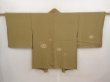 Photo1: 6716T06z560 Vintage Japanese Kimono Silk HAORI Chrysanthemum Olive green (1)