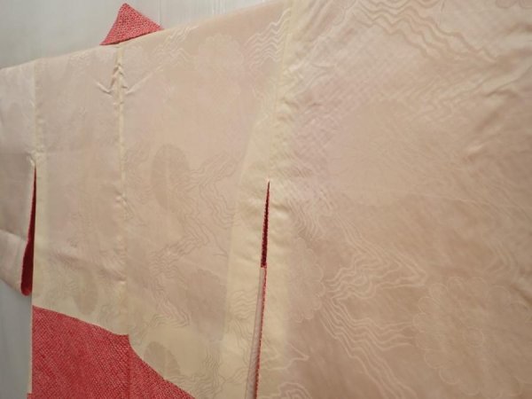 Photo7: 6716T07z460 Vintage Japanese Kimono Silk SHIBORI HAORI Flower Red-Pink (7)