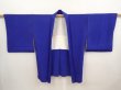 Photo5: 6716T08z570 Vintage Japanese Kimono Silk HAORI Flower Oriental blue (5)