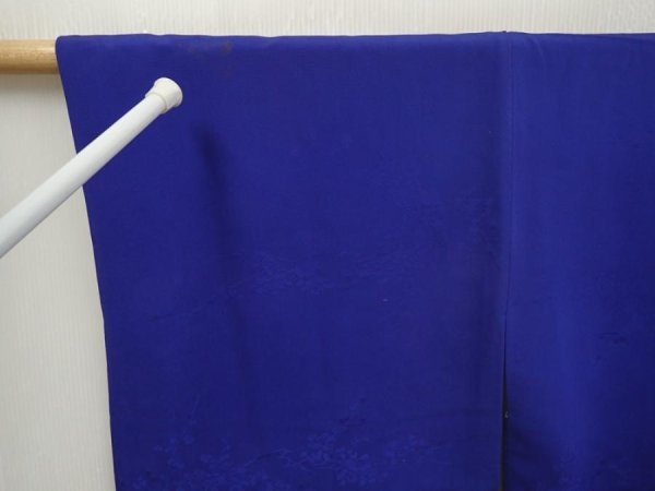 Photo6: 6716T08z570 Vintage Japanese Kimono Silk HAORI Flower Oriental blue (6)