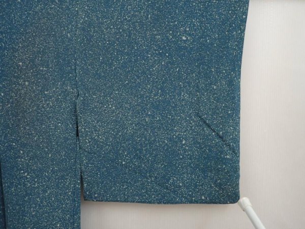 Photo7: 6716T09z610 Vintage Japanese Kimono Silk HAORI  Deep cyan (7)