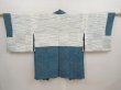 Photo8: 6716T09z610 Vintage Japanese Kimono Silk HAORI  Deep cyan (8)