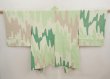 Photo1: 6716T10z530 Vintage Japanese Kimono Silk HAORI  Light green (1)