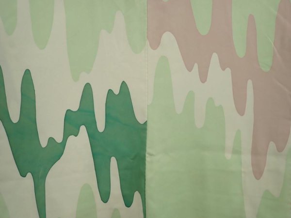 Photo3: 6716T10z530 Vintage Japanese Kimono Silk HAORI  Light green (3)