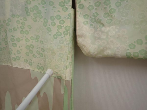 Photo8: 6716T10z530 Vintage Japanese Kimono Silk HAORI  Light green (8)