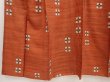 Photo4: 6716T11z690 Vintage Japanese Kimono Silk MEISEN KOMON  Orange-Brown (4)