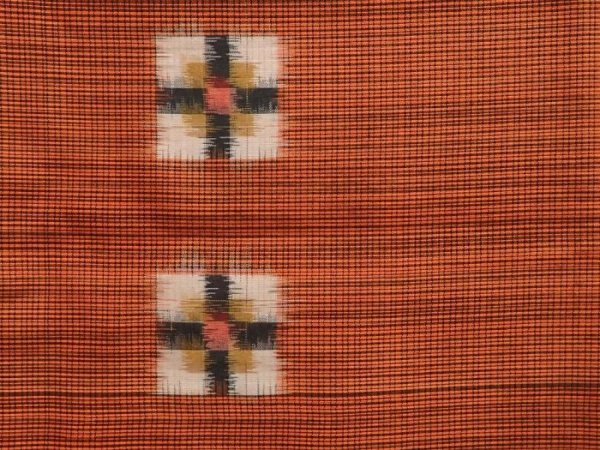 Photo6: 6716T11z690 Vintage Japanese Kimono Silk MEISEN KOMON  Orange-Brown (6)