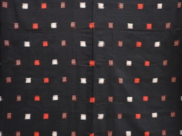 Photo5: 6716T12z660 Vintage Japanese Kimono Silk MEISEN KOMON  Black (5)