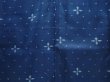 Photo5: 6716T13z420 Vintage Japanese Kimono Silk MEISEN KOMON Flower Dark cyan blue (5)