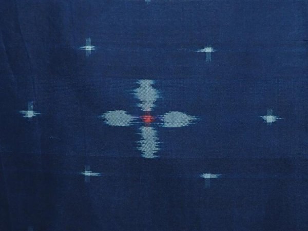 Photo6: 6716T13z420 Vintage Japanese Kimono Silk MEISEN KOMON Flower Dark cyan blue (6)