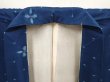 Photo8: 6716T13z420 Vintage Japanese Kimono Silk MEISEN KOMON Flower Dark cyan blue (8)