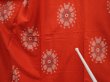 Photo7: 6716T14z570 Vintage Japanese Kimono Silk MEISEN KOMON Flower Tomato red (7)