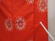 Photo8: 6716T14z570 Vintage Japanese Kimono Silk MEISEN KOMON Flower Tomato red (8)