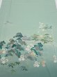 Photo1: 2J04z90  Japanese Kimono Silk  FABRIC Scenery Light blue-green 67.7x15.0 (1)