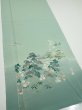Photo2: 2J04z90  Japanese Kimono Silk  FABRIC Scenery Light blue-green 67.7x15.0 (2)