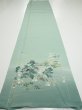 Photo5: 2J04z90  Japanese Kimono Silk  FABRIC Scenery Light blue-green 67.7x15.0 (5)