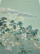 Photo1: 2J05z100  Japanese Kimono Silk  FABRIC Scenery Light blue-green 68.1x15.0 (1)