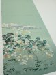 Photo2: 2J05z100  Japanese Kimono Silk  FABRIC Scenery Light blue-green 68.1x15.0 (2)