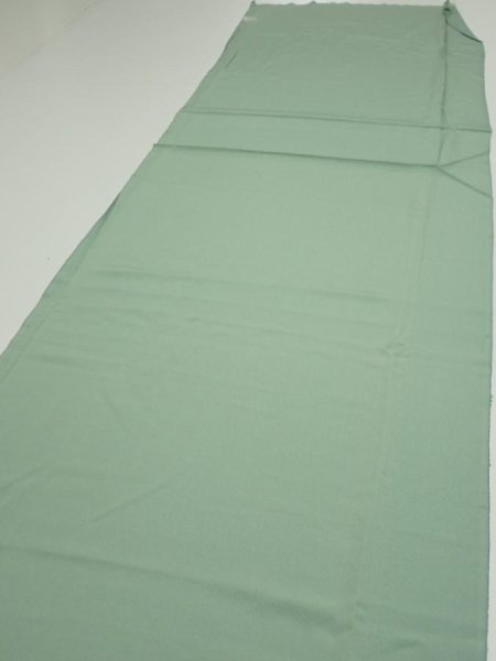 Photo3: 2J05z100  Japanese Kimono Silk  FABRIC Scenery Light blue-green 68.1x15.0 (3)