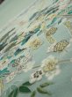 Photo4: 2J05z100  Japanese Kimono Silk  FABRIC Scenery Light blue-green 68.1x15.0 (4)