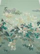 Photo1: 2J06z100  Japanese Kimono Silk  FABRIC Scenery Light blue-green 68.5x15.0 (1)