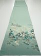 Photo5: 2J06z100  Japanese Kimono Silk  FABRIC Scenery Light blue-green 68.5x15.0 (5)