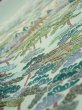 Photo4: 2J07z40  Japanese Kimono Silk  FABRIC Scenery Light blue-green 57.5x7.5 (4)
