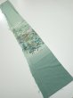 Photo5: 2J07z40  Japanese Kimono Silk  FABRIC Scenery Light blue-green 57.5x7.5 (5)