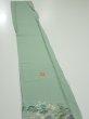 Photo3: 2J08z40  Japanese Kimono Silk  FABRIC Scenery Light blue-green 56.7x7.3 (3)