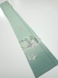 Photo4: 2J08z40  Japanese Kimono Silk  FABRIC Scenery Light blue-green 56.7x7.3 (4)