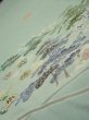 Photo5: 2J08z40  Japanese Kimono Silk  FABRIC Scenery Light blue-green 56.7x7.3 (5)