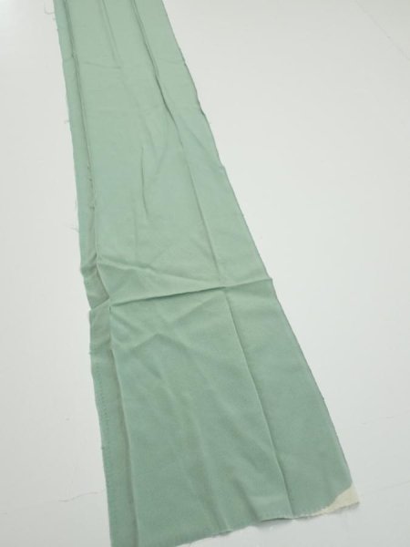 Photo2: 2J07z60  Japanese Kimono Silk  FABRIC Scenery Light blue-green 87.4x7.1 (2)