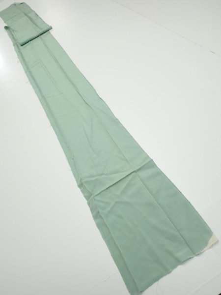 Photo3: 2J07z60  Japanese Kimono Silk  FABRIC Scenery Light blue-green 87.4x7.1 (3)