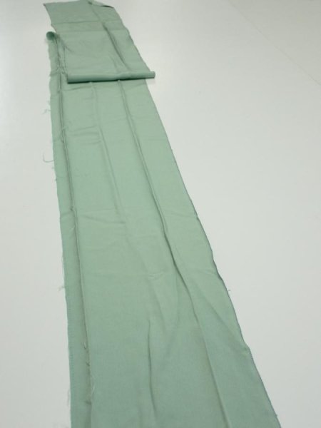 Photo4: 2J07z60  Japanese Kimono Silk  FABRIC Scenery Light blue-green 87.4x7.1 (4)