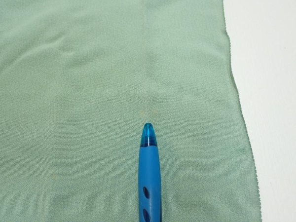 Photo7: 2J07z60  Japanese Kimono Silk  FABRIC Scenery Light blue-green 87.4x7.1 (7)