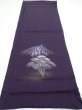 Photo5: 2J01z50  Japanese Kimono Silk  FABRIC Scenery Dark purple 40.9x14.8 (5)