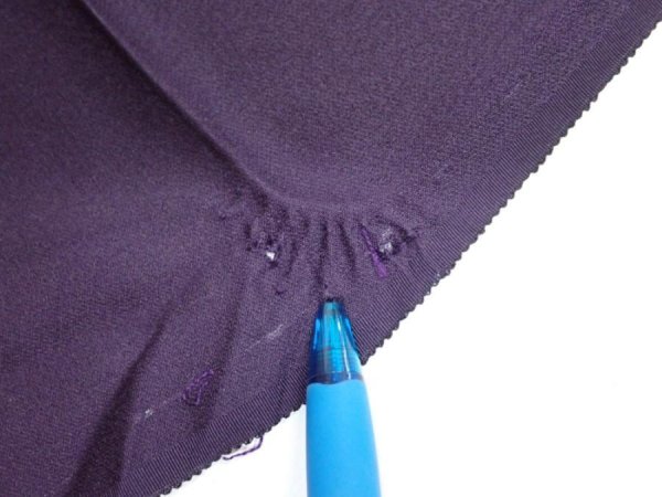Photo6: 2J01z50  Japanese Kimono Silk  FABRIC Scenery Dark purple 40.9x14.8 (6)