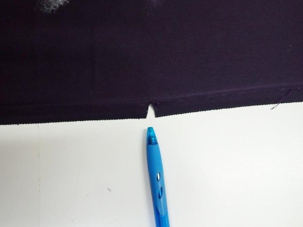 Photo7: 2J01z50  Japanese Kimono Silk  FABRIC Scenery Dark purple 40.9x14.8 (7)