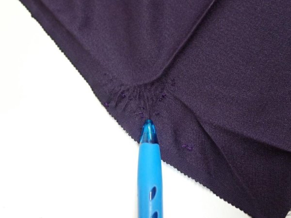 Photo8: 2J01z50  Japanese Kimono Silk  FABRIC Scenery Dark purple 40.9x14.8 (8)