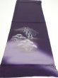 Photo5: 2J02z50  Japanese Kimono Silk  FABRIC Scenery Dark purple 41.7x14.8 (5)